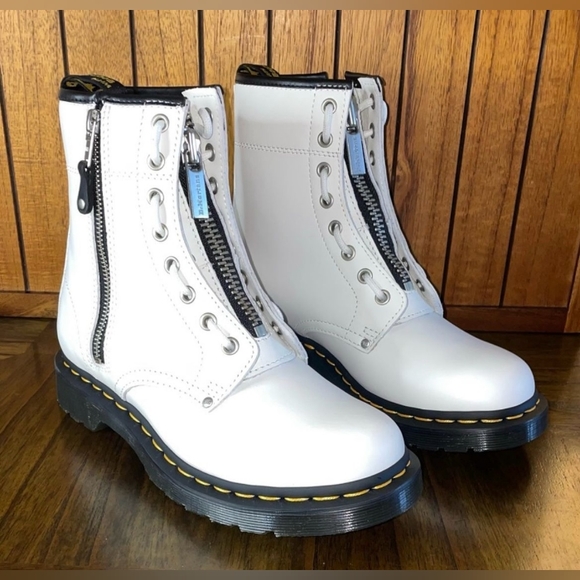 NEW Dr Martens Women's 1460 Twin Zip Leather Lace Up Boots size 8L 7M - Picture 5 of 10